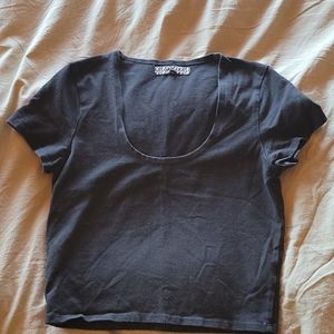 Groceries Apparel black crop top T shirt L